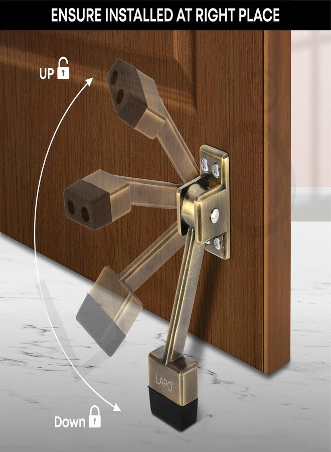 LAPO Premium 5-Inch Door Stopper for Main Door with Screw | Door Stopper to Hold Door | Heavy Duty Wooden Door Holder for Home, Office, Hotel | Antique Finish | Strong Grip (Pack of 2) - Image 5